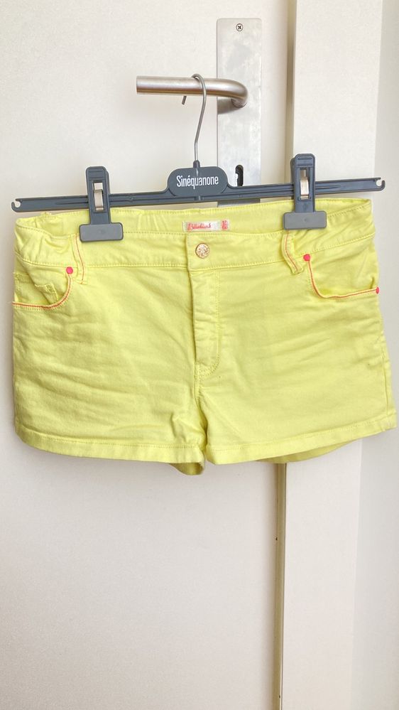 Calção jeans Billieblush amarelo canário