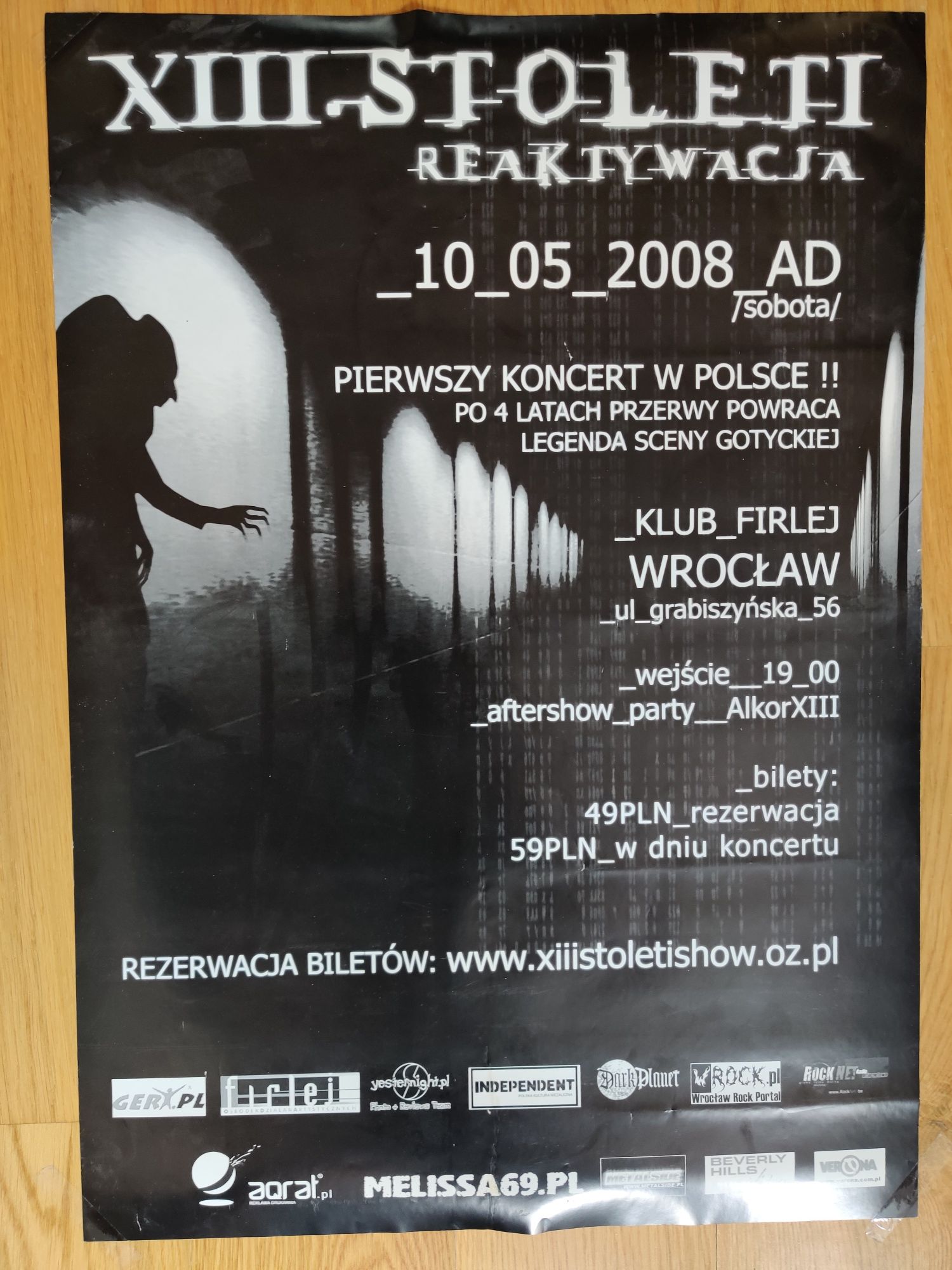 Plakat - XIII Stoleti koncert we Wrocławiu 10.05.2008r.