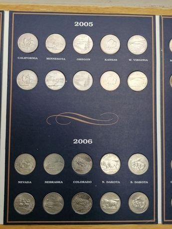 Monety 25 centy 50szt, 1/4 dollar quarters USA, cz.2