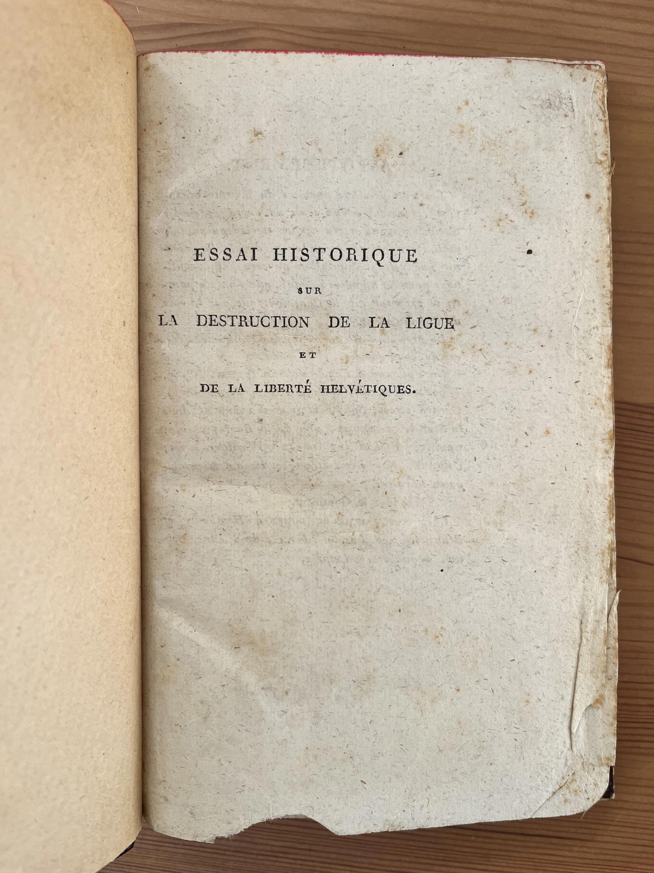Essai Historique Sur La Destruction De La Ligue - 1798 - Mallet du Pan