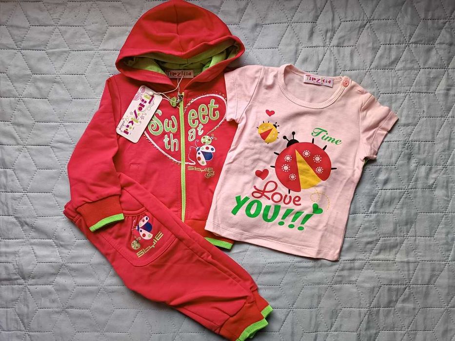 dres dziewczęcy bawełna  rozm. 12M  -  nowy