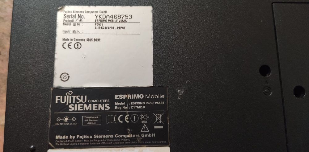 Peças Fujitsu Esprimo Mobile V5535