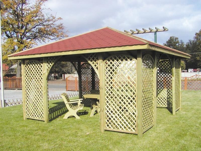 Altana drewniana ogrodowa Marysia 400 x 400 cm Słupy 9 x 9 cm