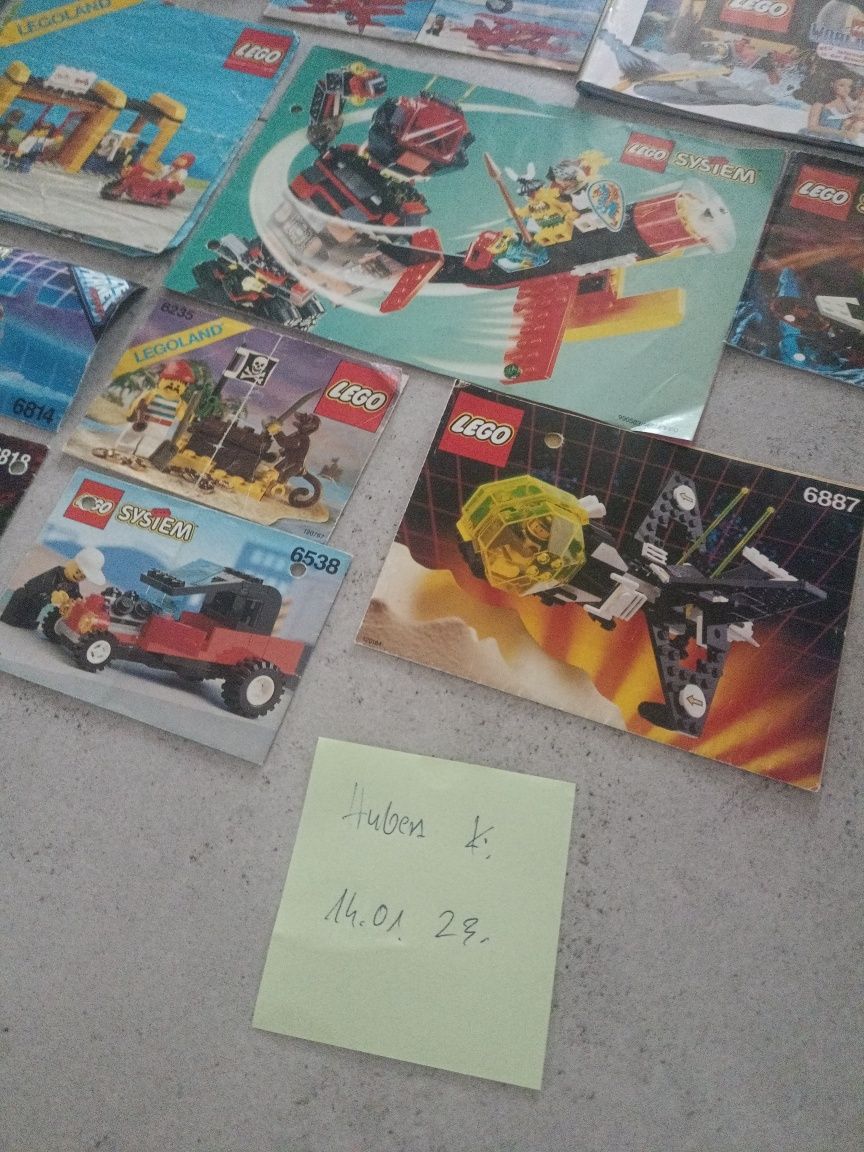 LEGO instrukcje, plakat, katalogi