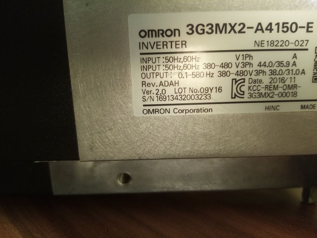 Falownik inverter Omron 15KW 3fazowy 400V 3G3MX2-A4150-E