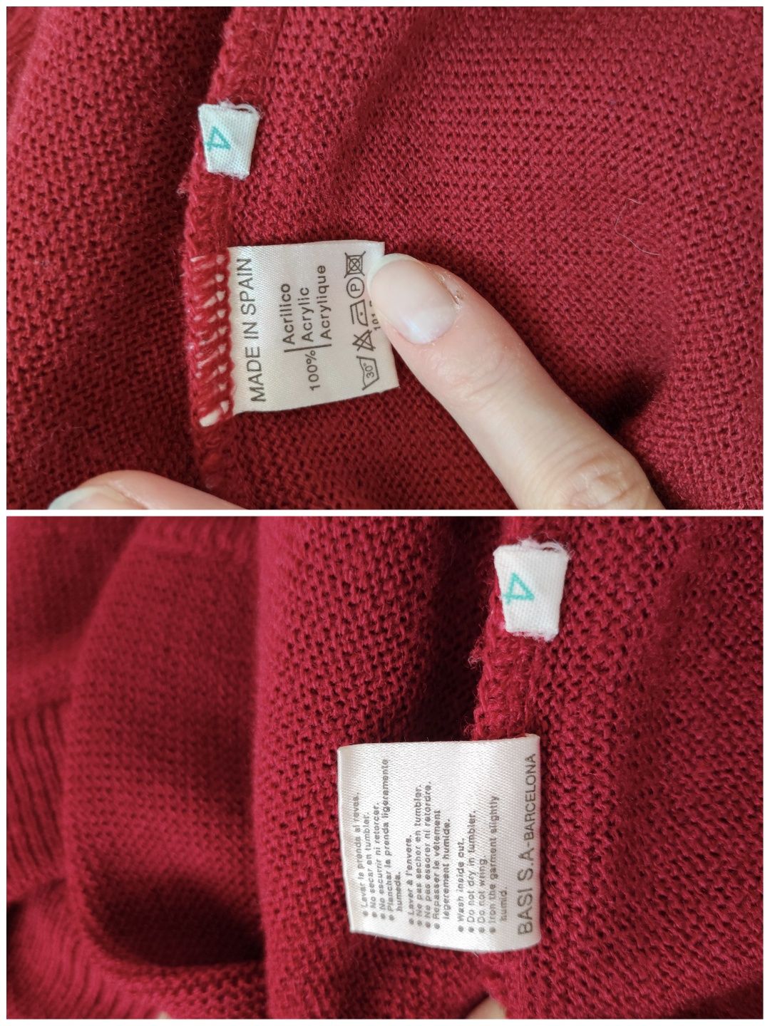 Sweter męski Lacoste L burgundowy