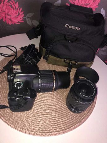 Aparat Canon EOS1100D+obiektyw Canon EF-S 18-55+ Tamron AF 55-200mm