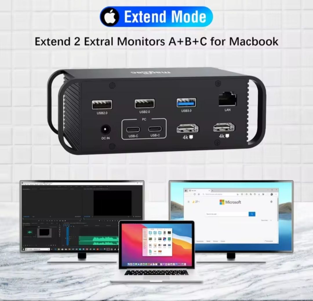 Stacja dokująca 14w1 USB C podwójny Monitor 2 HDMI 4K 60Hz PD 18W USB3