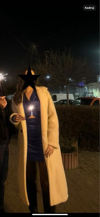 Biały misiowy płaszcz