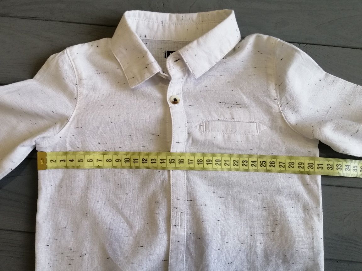 Рубашка на хлопчика 18 місяців, Белая рубашка детская, розмір 77-82