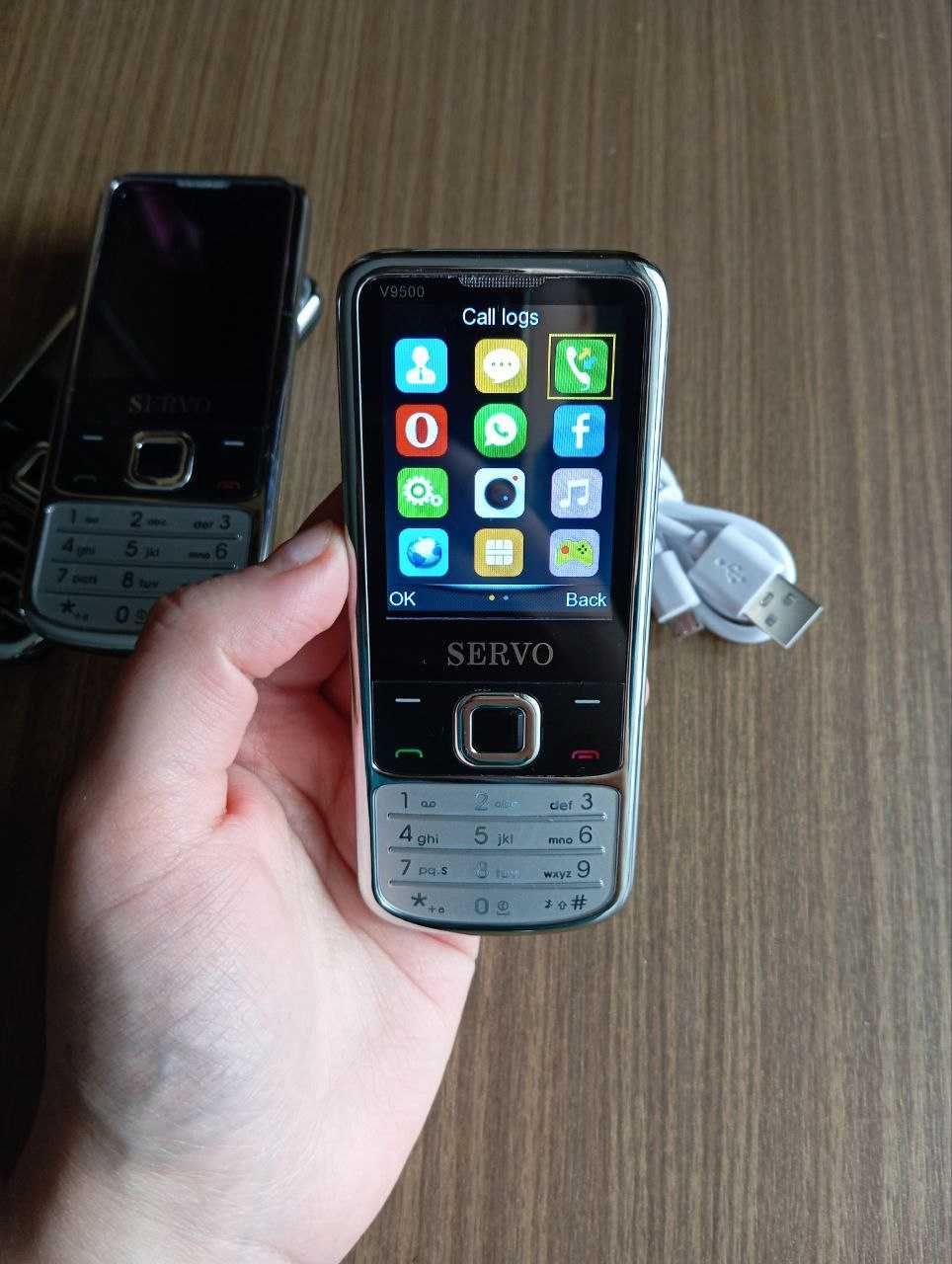 Мобільний телефон SERVO V9500 кнопковий на 4 SIM карти сріблястий