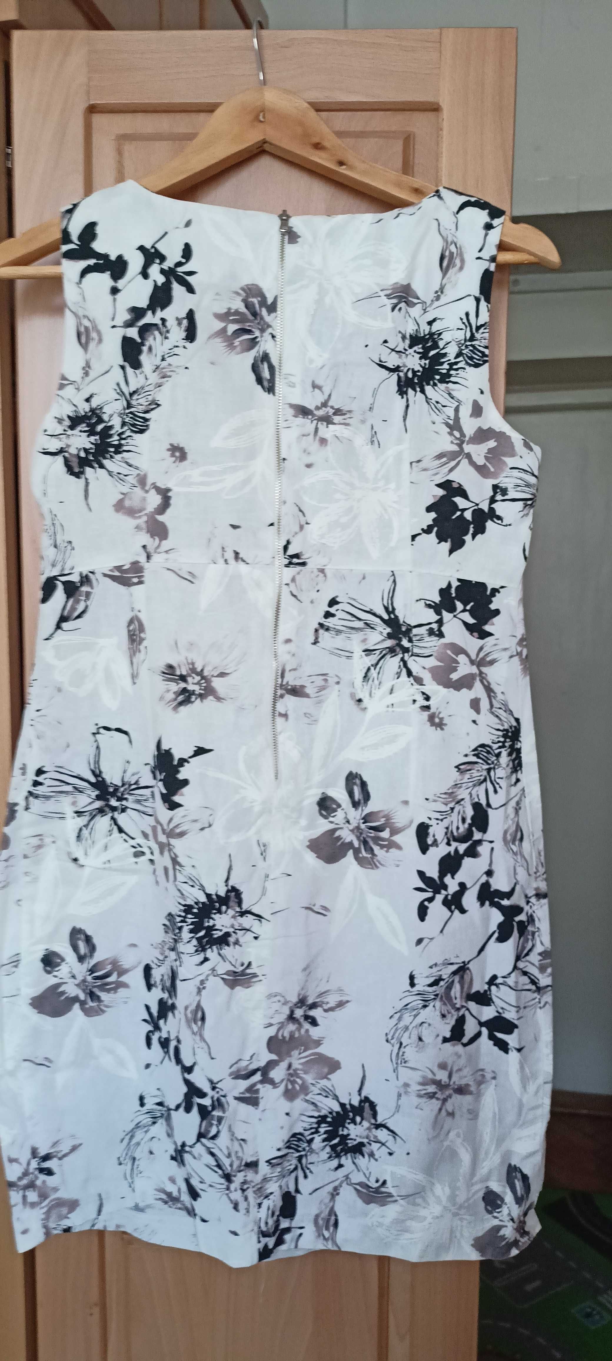 Sukienka ciążowa płócienna elegancka w kwiaty