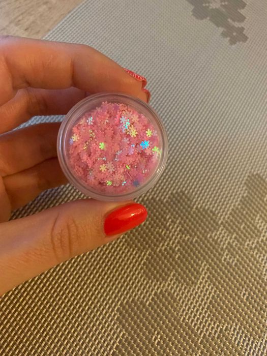 Ozdoby do paznokci DIY słoiczek różowe