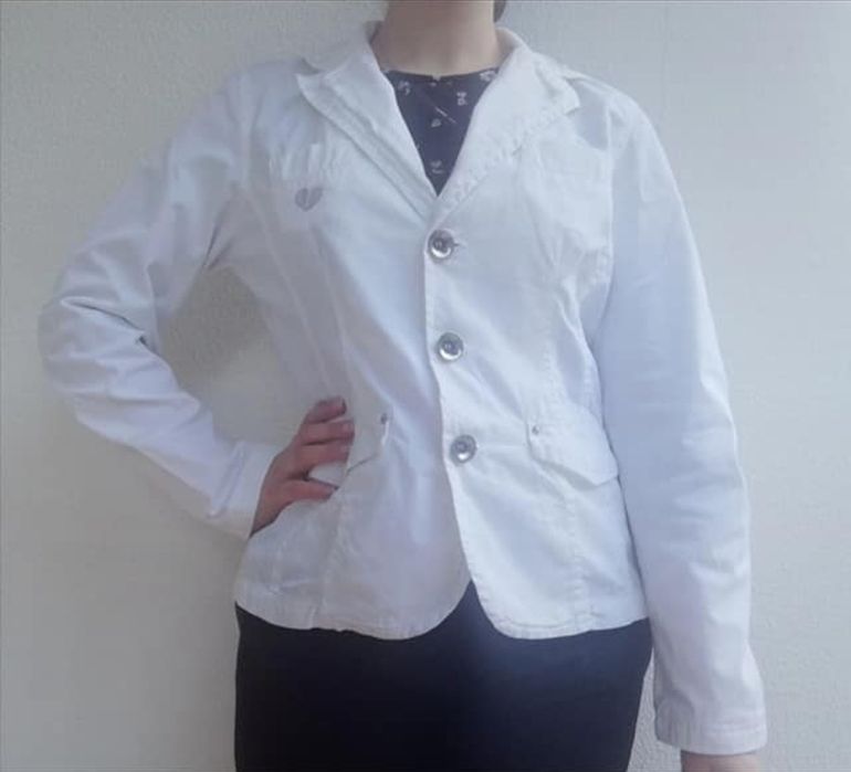 Casaco branco casual