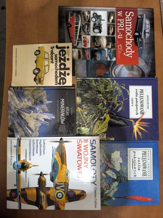 6 książek Jeżdżę samochodem Trabant Samoloty samochody Atlas minerałów