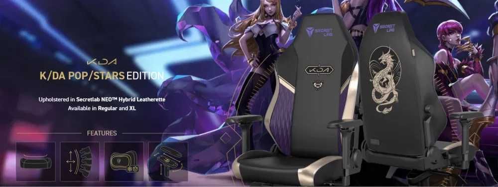 Cadeira gamming secret lab KDA edition