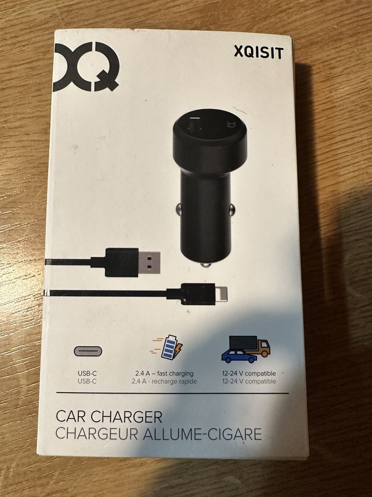 Ladowarka samochodowa usb C 1m kabel