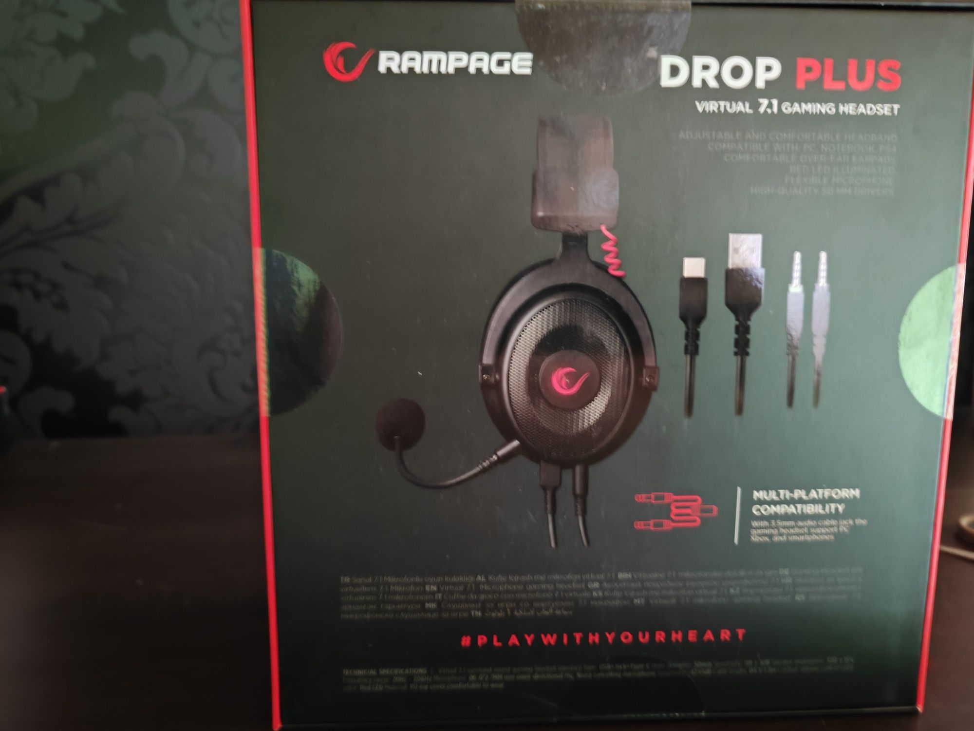 Mikrofon Słuchawki Ramage K60 DROP Plus 7.1 USB-C