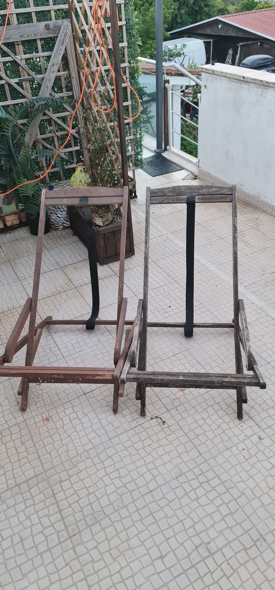 Cadeiras de jardim sem lona (estrutura em madeira)