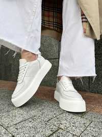 Женские кожаные белые кроссовки кеды жіночі шкіряні кеди кросівки