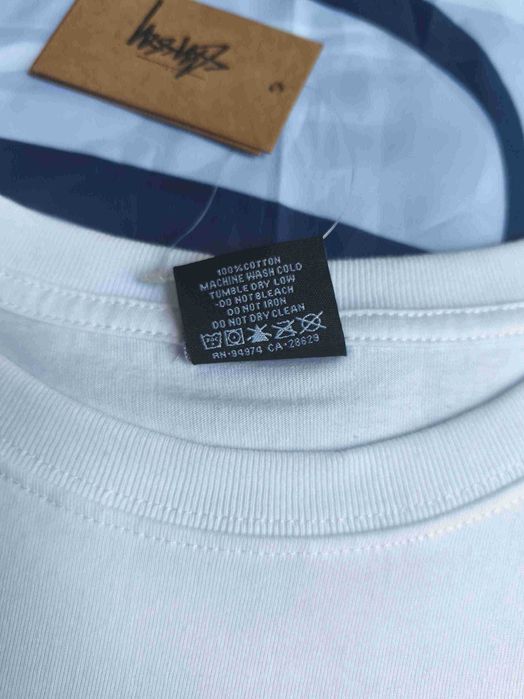 Stussy Męska Biała Koszulka z Nadrukiem L