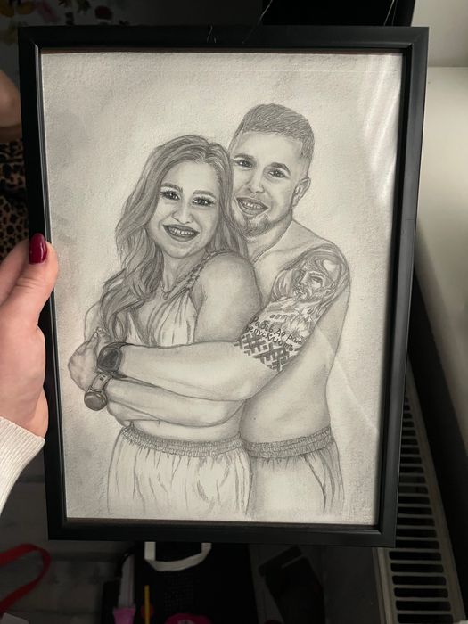 Portret grafitowy na zamówienie , Rysunek ze zdjęcia,  Prezent