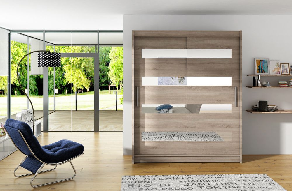 SZAFA przesuwna Wendy XIII z lustrem 150cm GARDEROBA pojemna nowa