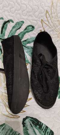 Czarne trampki koronka 25 cm -39 rozmiar