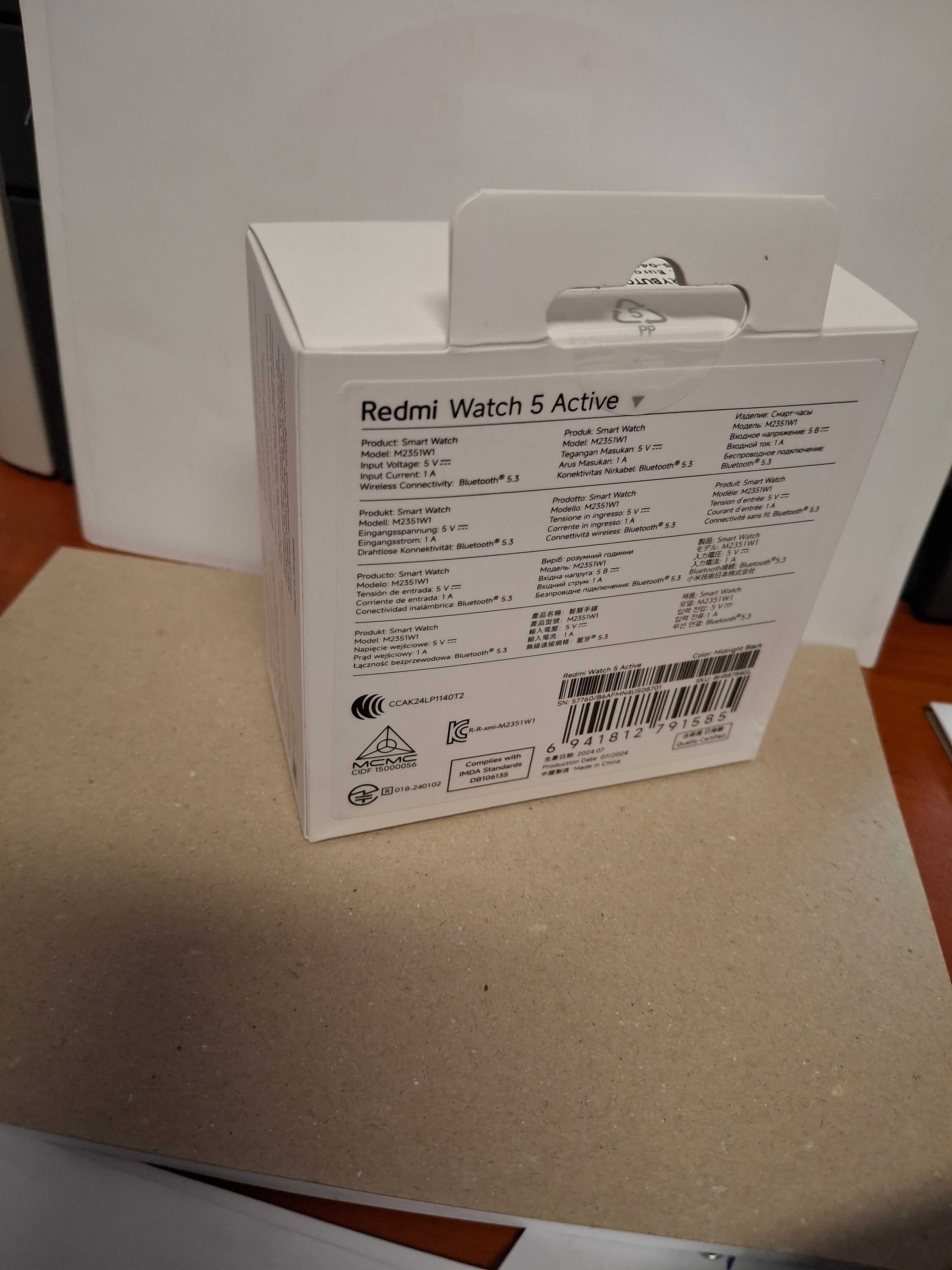 Smartwatch Xiaomi Redmi Watch 5 Active Black