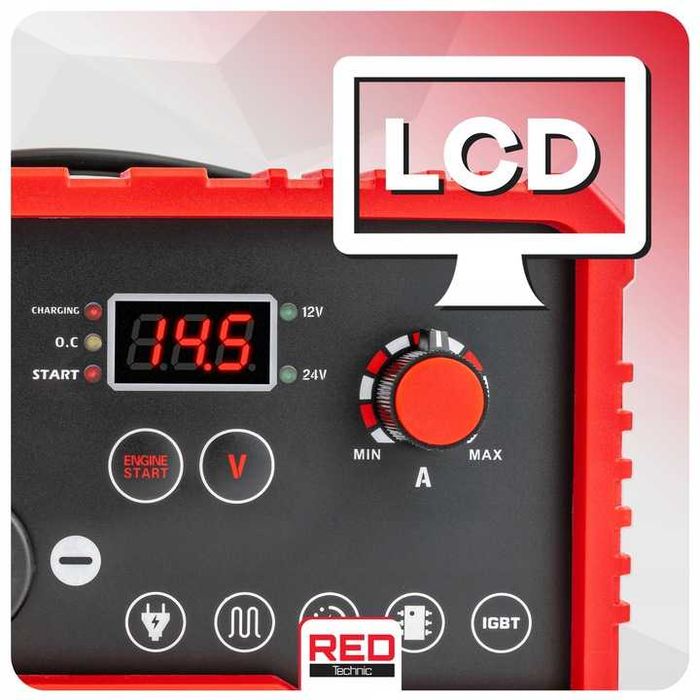 Prostownik inwertorowy akumulatorowy z rozruchem 180a 12/24v 30a