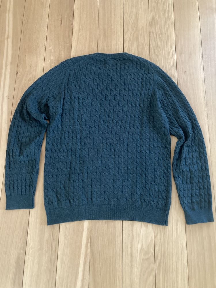 Massimo Dutti Meski Sweter roz M butelkowa zielen