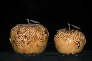 Komplet dekoracji ceramicznych 'Jabłuszka" hand made INDONEZJA