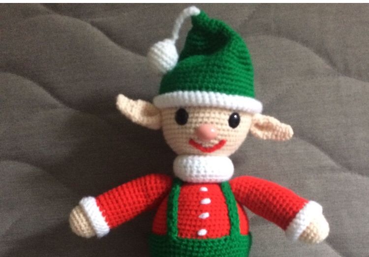 Maskotka, przytulanka ręcznie robiona Świąteczny skrzat