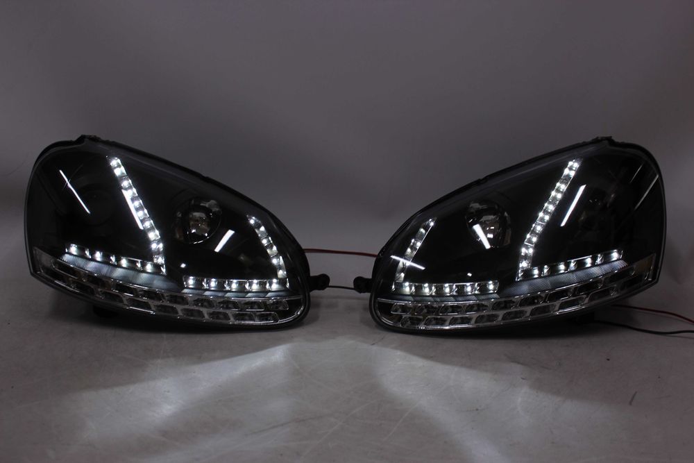 Lampy przednie przód VW GOLF 5 V 03-09 R32 GTI Dayline LED BLACK NOWE