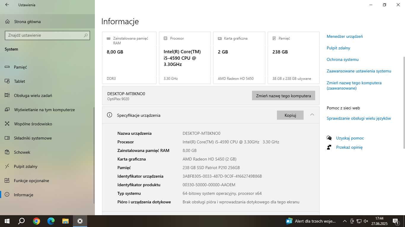 Komputer Dell Optiplex 9020 SFF i5-4590 3.30GHz, 8GB DDR3, SSD 256GB
