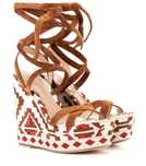 Sandały Gianvito Rossi Cheyenne Wedge Sued 37,5
