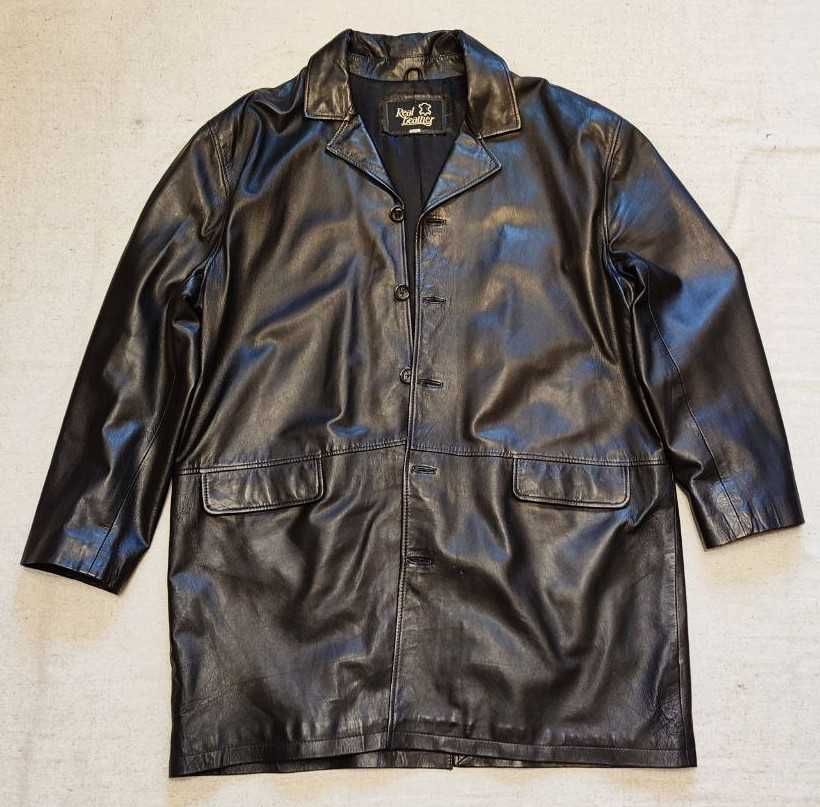 Мужской кожаный плащ Real Leather, 4XL