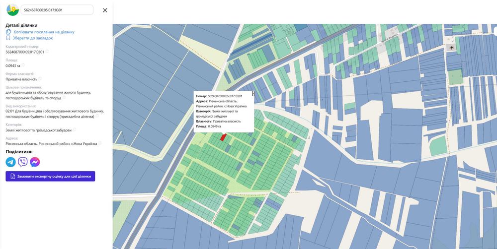 Продам земельну ділянку в с. Нова Українка