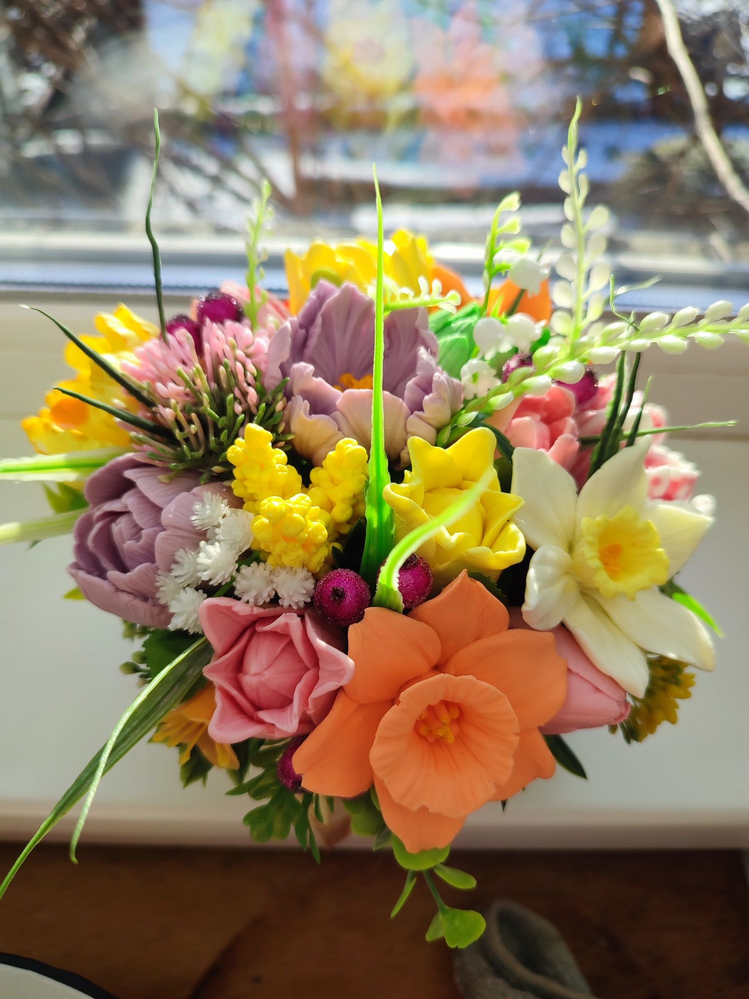 Квіти з мила Букет з мила ручної роботи Подарунок Сувенір Тюльпани