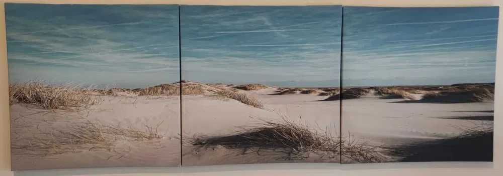 Quadros - Conjunto de três telas que retratam uma paisagem de praia
