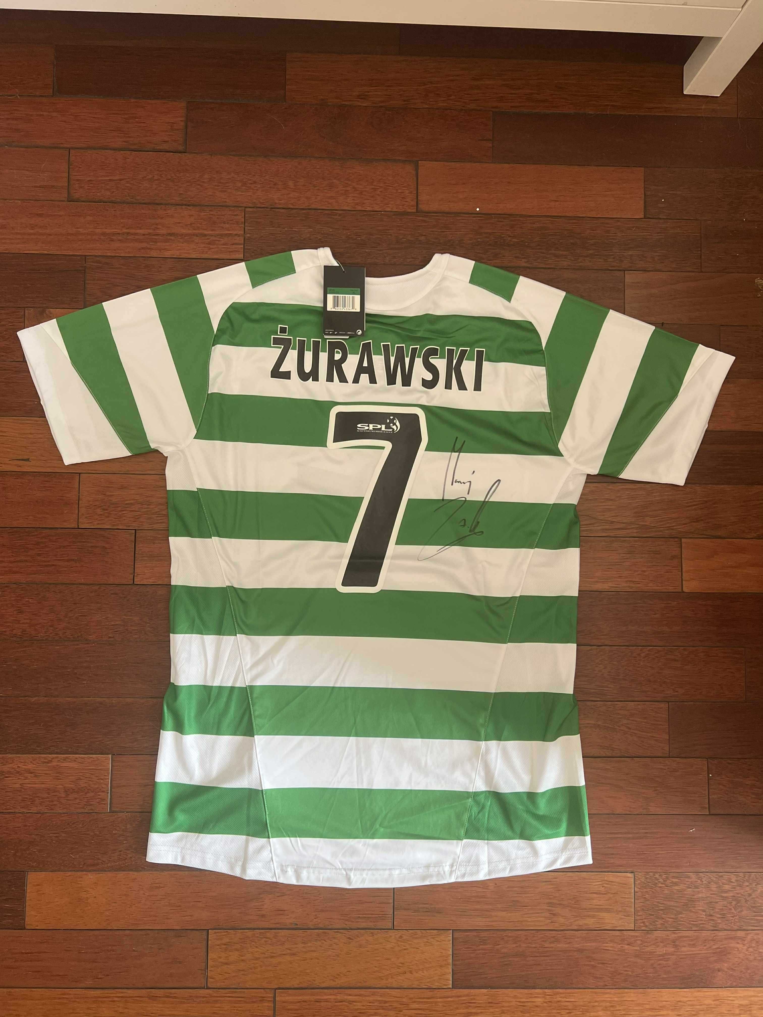 Maciej Żurawski Celtic Glasgow Wisła Kraków koszulka z autografem