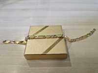 Nowa złota bransoletka usztywniony splot 21 cm PR 585