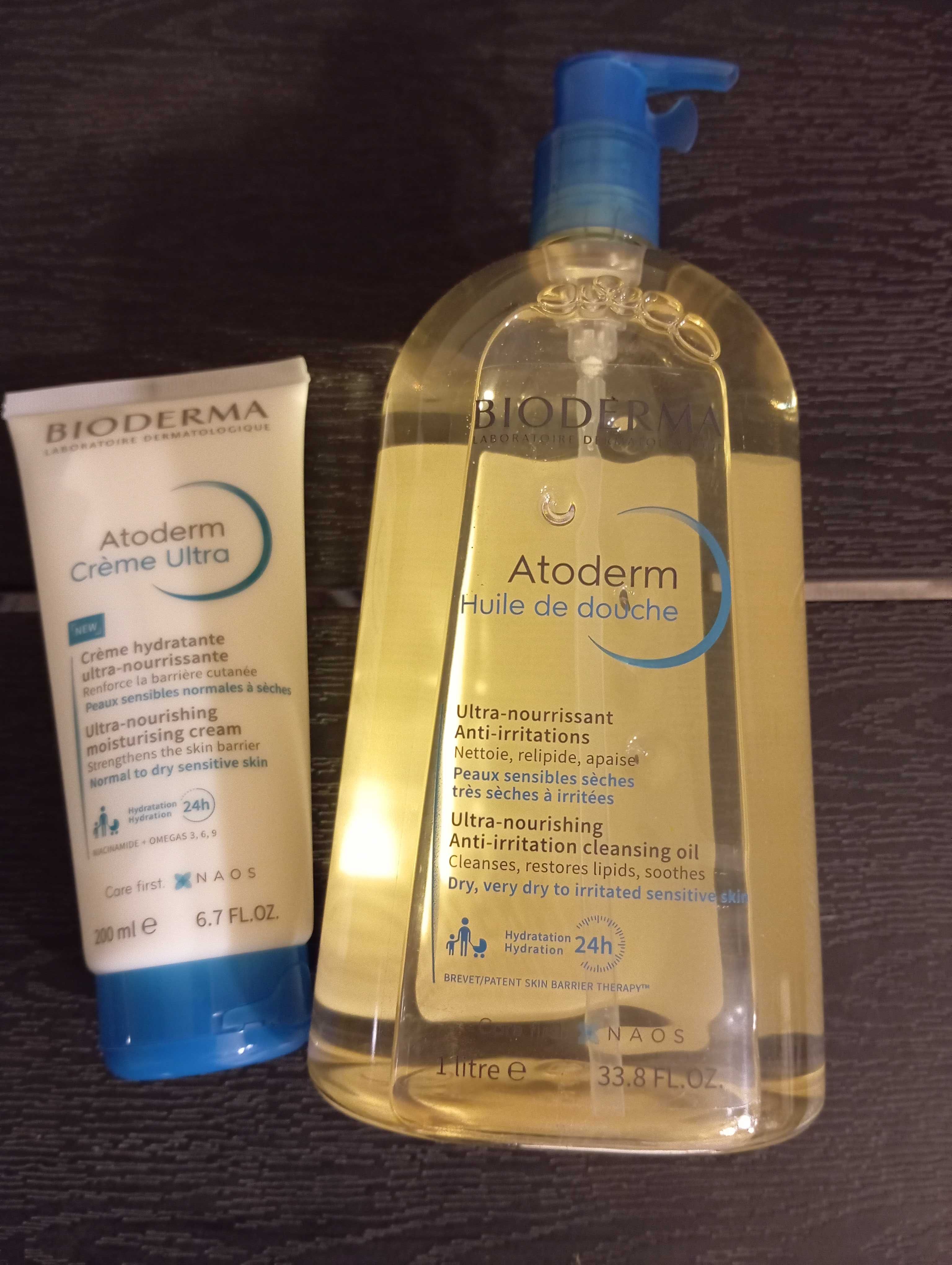 Bioderma zestaw Atoderm olejek i krem