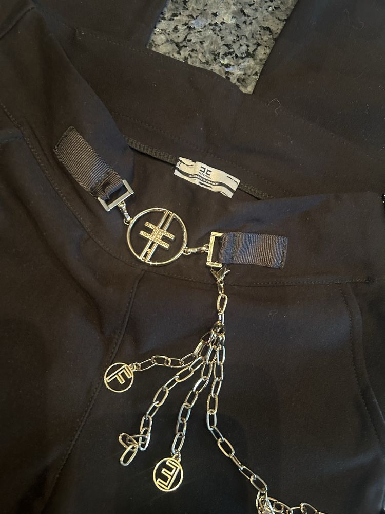 Spodnie Elisabetta Franchi z mega breloczkiem r.S