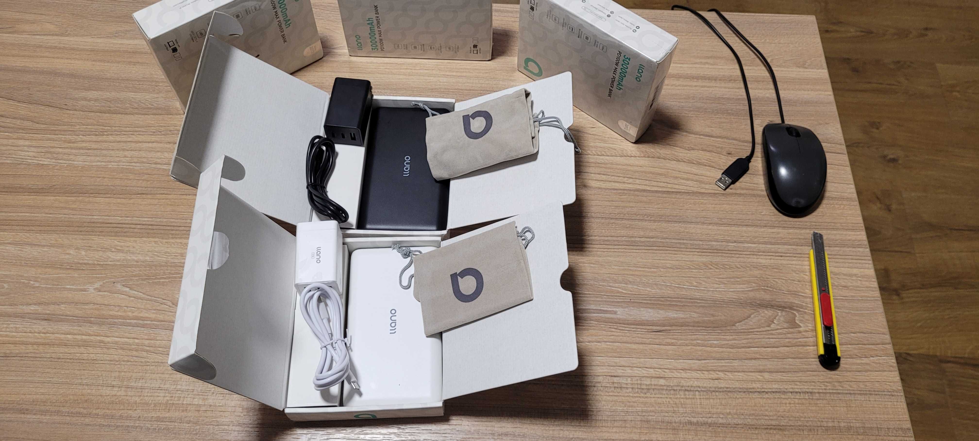 llano 100W 30000mAh + блок живлення 65W (павербанк, powerbank) 21700