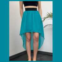 niebieska spódnica spódniczka na gumce na gumie letnia cienka