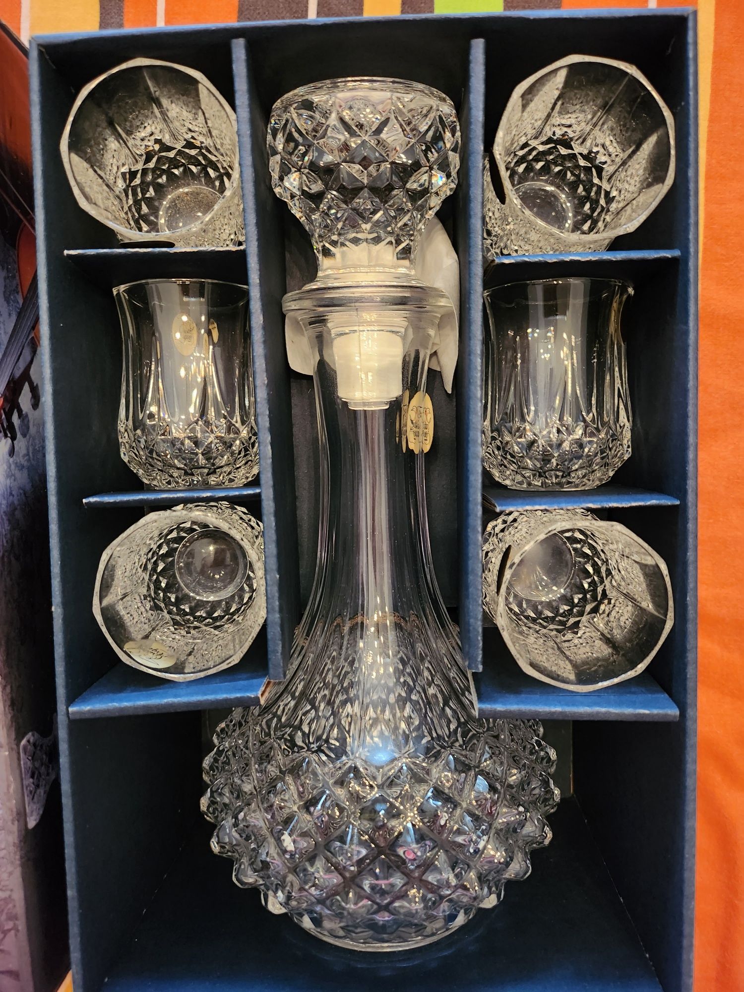 Garrafa e 6 copos Cristal d'Arques Paris