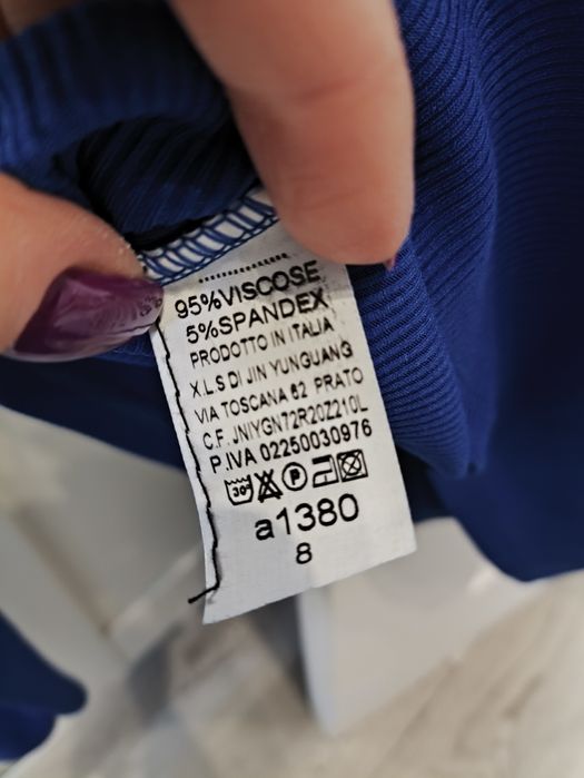 Bluzka damska prążkowana chabrowa New Collection rozmiar uni