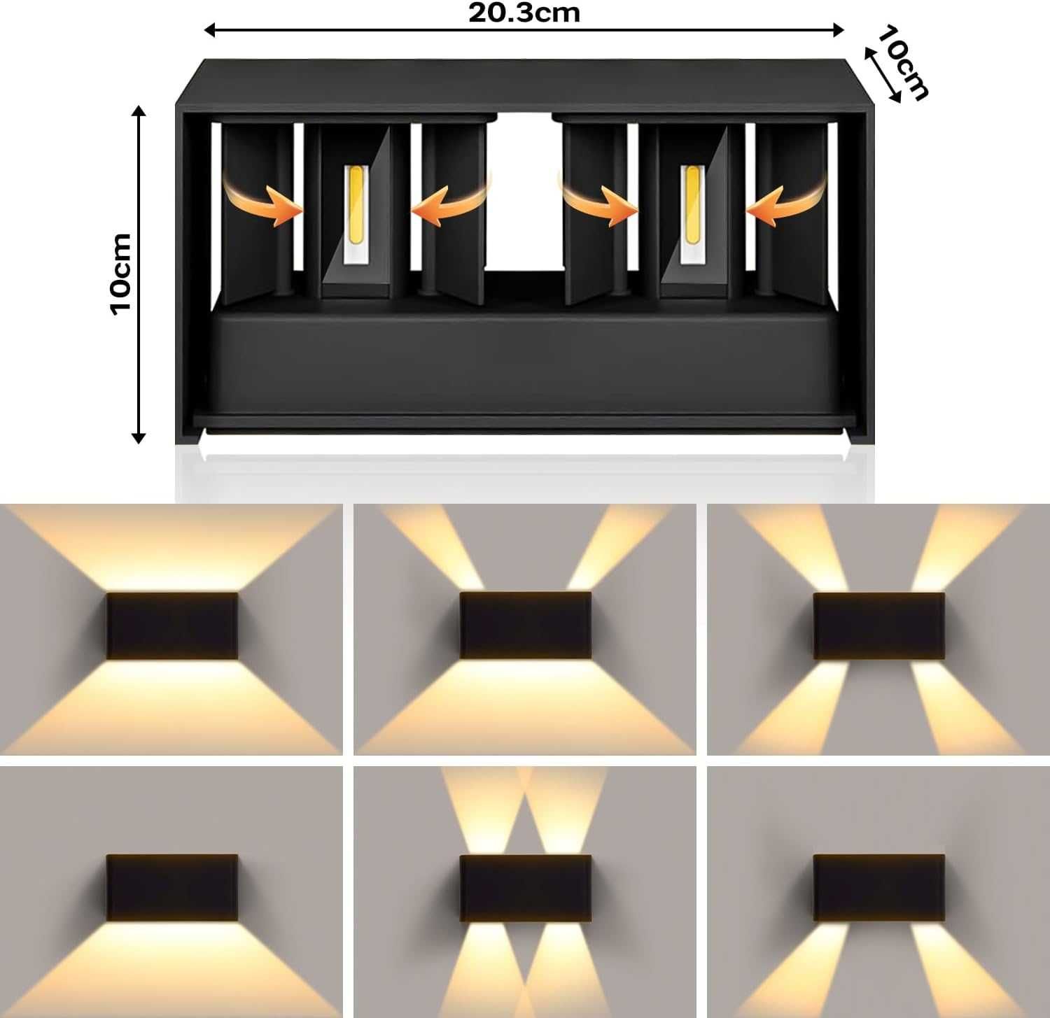 Lampa Ścienna LED do Użytku Wewnątrz i na Zewnątrz Wodoszczelność IP65