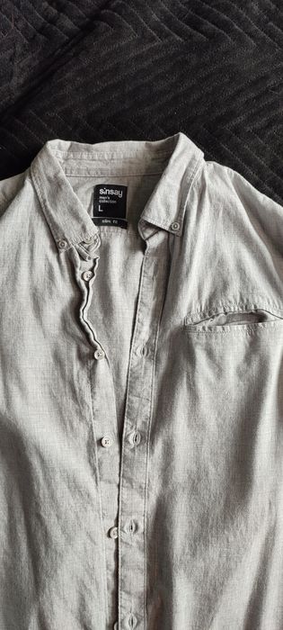 Koszula męska szara długi rękaw